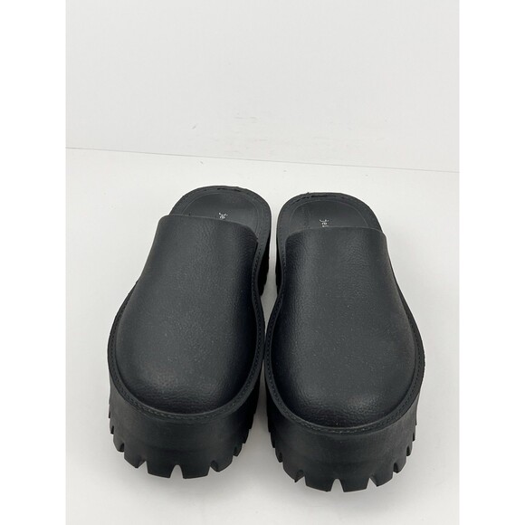 Jeffrey Campbell Bae Platform Mules Size 8 Black Slip On Chunky Clog - Picture 10 of 13